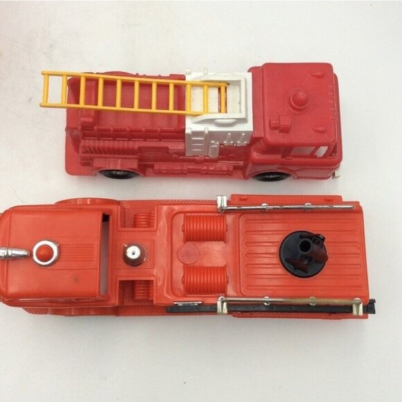 Red Plastic Paw Patrol Firefighter Marshal Chief Hat Plastic Firetrucks Lot 4 - Picture 2 of 10